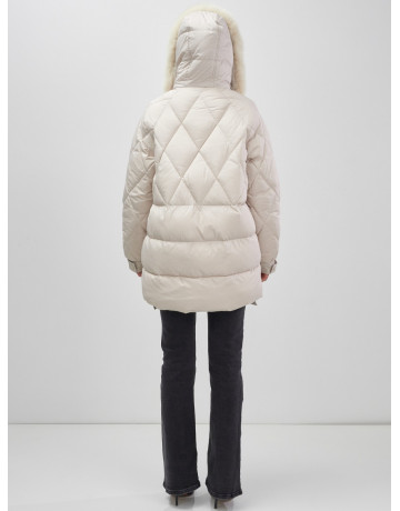 Пуховик для женщин с мехом песца, элегантный и тёплый