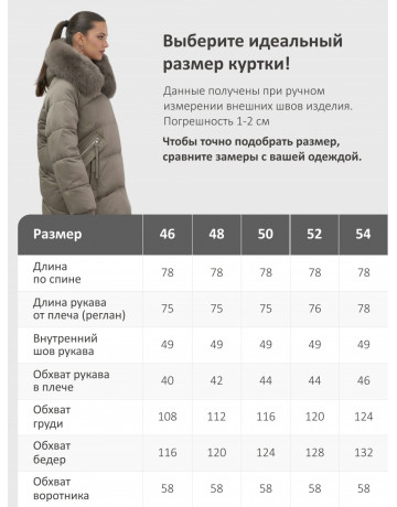 Пуховик зимний женский с мехом и капюшоном, коричневый.