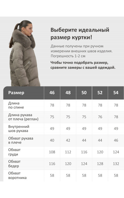 Пуховик зимний женский с мехом и капюшоном, коричневый.