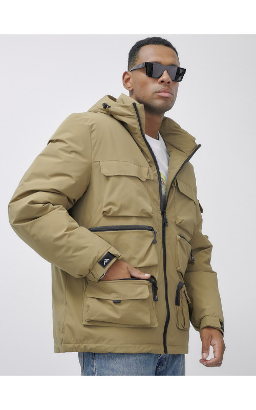 Мужская зимняя куртка большого размера с регулируемым капюшоном