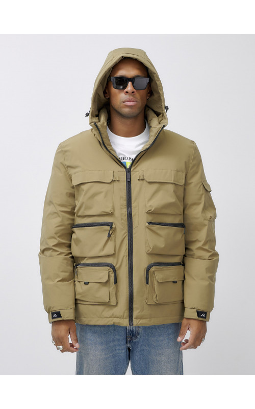 Мужская зимняя куртка большого размера с регулируемым капюшоном