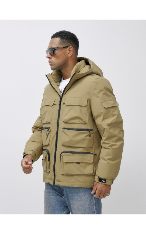 Мужская зимняя куртка большого размера с регулируемым капюшоном