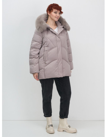 Пуховик для женщин с мехом песца