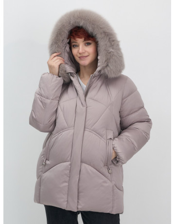 Пуховик для женщин с мехом песца