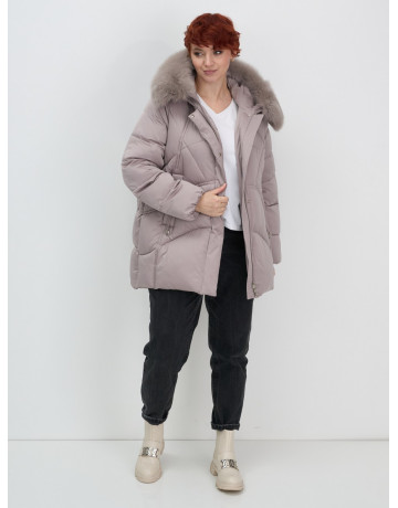Пуховик для женщин с мехом песца
