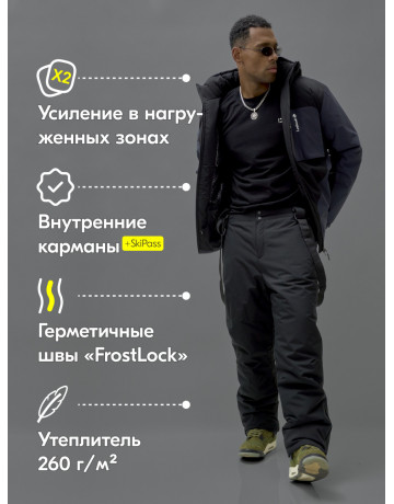 Мужской зимний горнолыжный костюм, тёмно-синий
