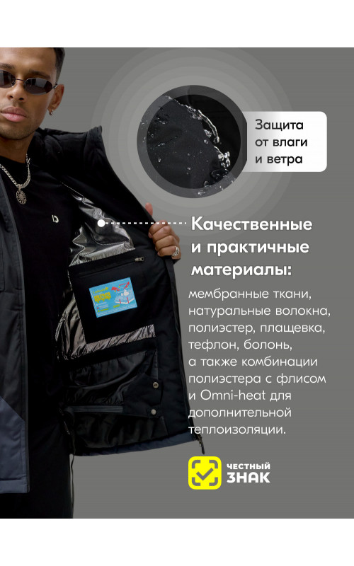 Мужской зимний горнолыжный костюм, тёмно-синий