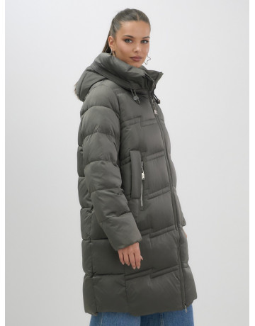 Длинный зимний пуховик для женщин с капюшоном