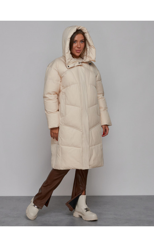 Длинный женский пуховик для зимы