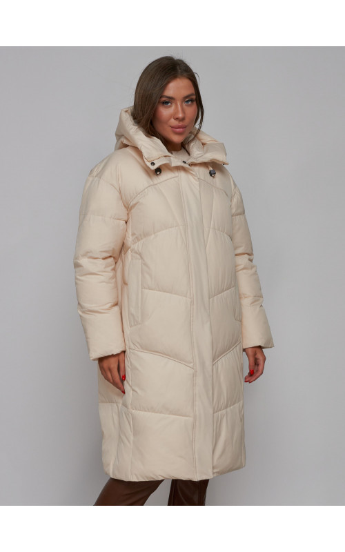 Длинный женский пуховик для зимы