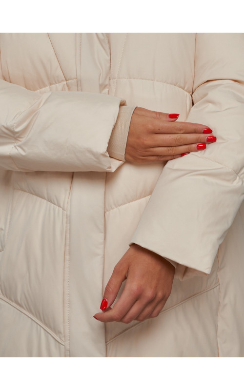 Длинный женский пуховик для зимы