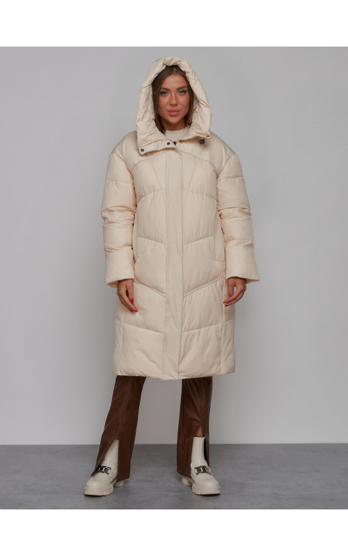 Длинный женский пуховик для зимы