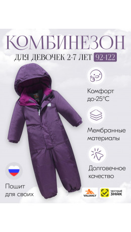 Подростковый зимний комбинезон для девочки, фиолетовый.