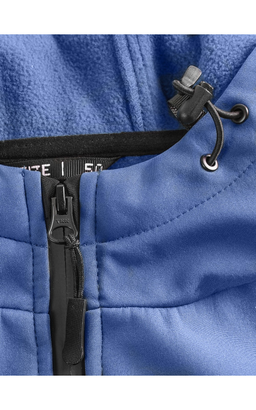 Мужская спортивная ветровка с капюшоном softshell, синяя