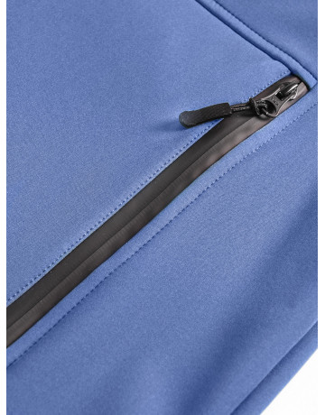 Мужская спортивная ветровка с капюшоном softshell, синяя