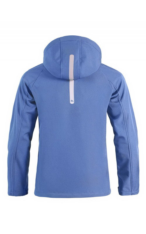 Мужская спортивная ветровка с капюшоном softshell, синяя