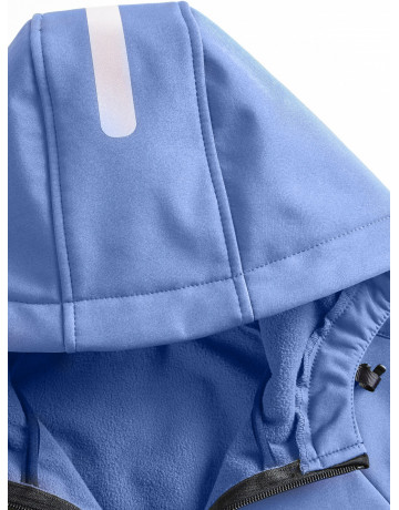 Мужская спортивная ветровка с капюшоном softshell, синяя