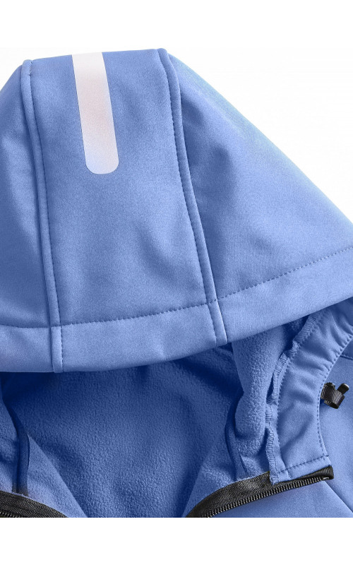 Мужская спортивная ветровка с капюшоном softshell, синяя
