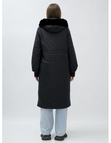 Длинный зимний пуховик с мехом норки для женщин