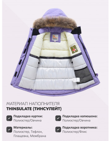 Зимняя парка для девочек розовая с капюшоном.