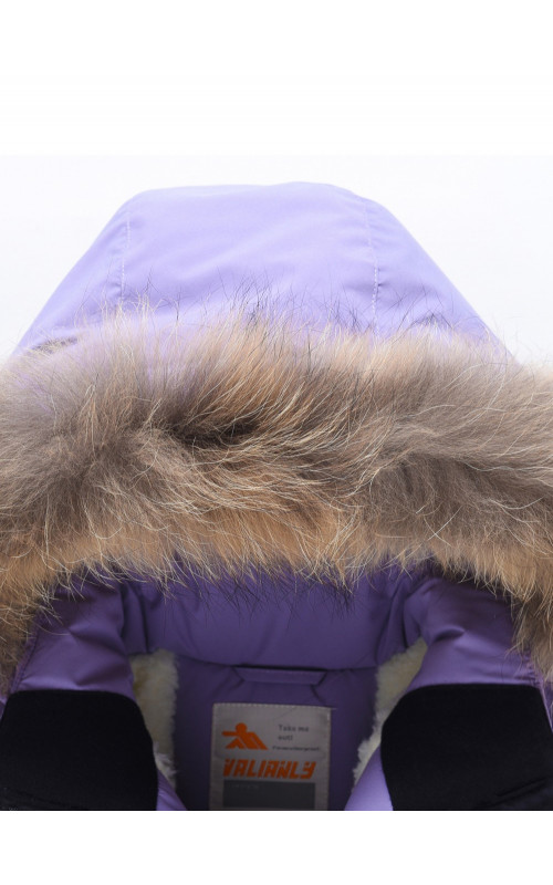 Зимняя парка для девочек розовая с капюшоном.