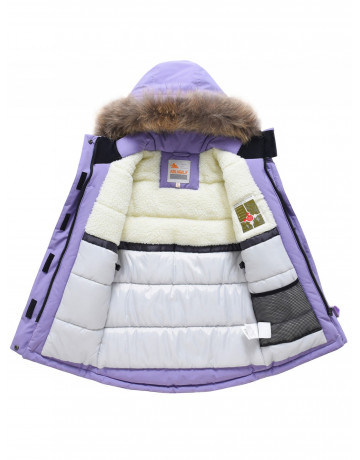 Зимняя парка для девочек розовая с капюшоном.