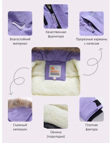 Зимняя парка для девочек розовая с капюшоном.