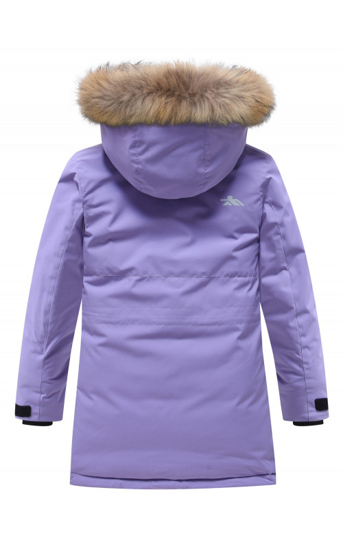 Зимняя парка для девочек розовая с капюшоном.