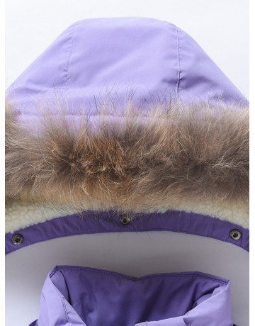 Зимняя парка для девочек розовая с капюшоном.