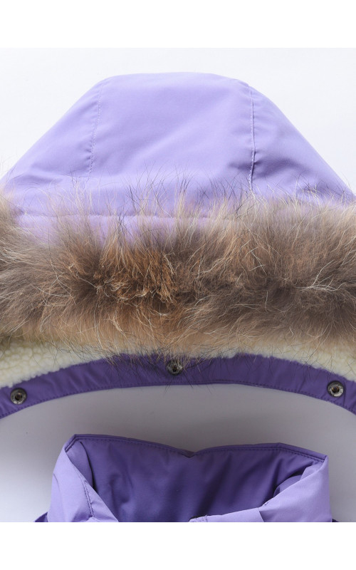 Зимняя парка для девочек розовая с капюшоном.