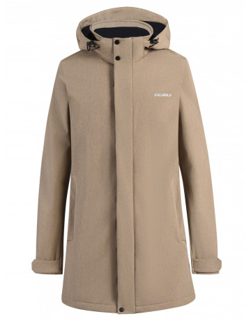 Мужская спортивная парка с капюшоном softshell, бежевая.