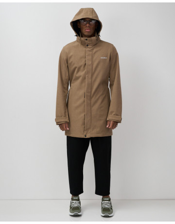 Мужская спортивная парка с капюшоном softshell, бежевая.