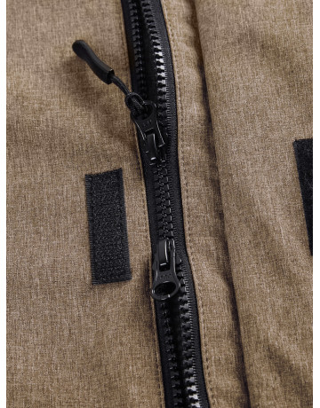 Мужская спортивная парка с капюшоном softshell, бежевая.