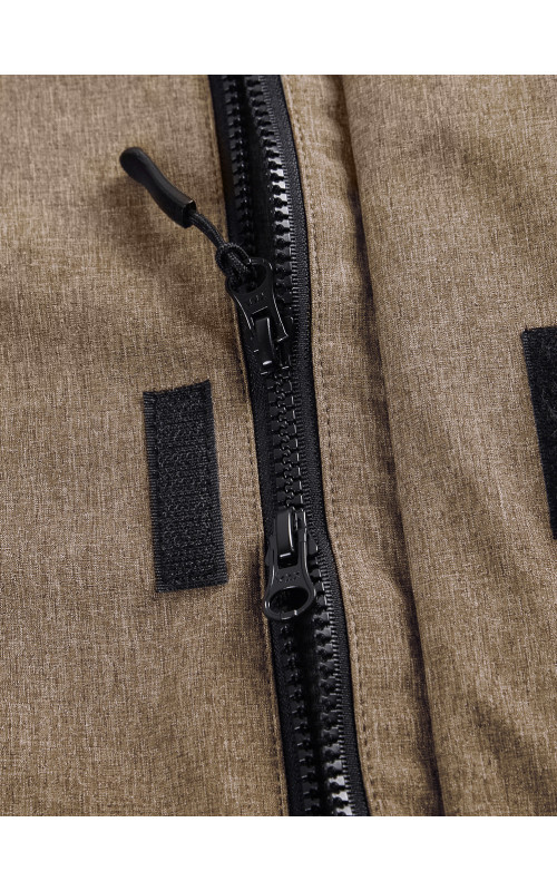 Мужская спортивная парка с капюшоном softshell, бежевая.