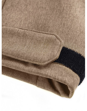 Мужская спортивная парка с капюшоном softshell, бежевая.