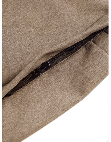 Мужская спортивная парка с капюшоном softshell, бежевая.