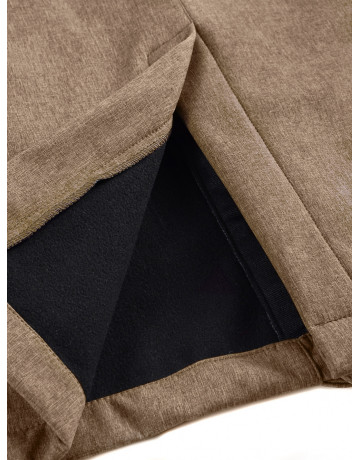 Мужская спортивная парка с капюшоном softshell, бежевая.