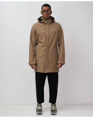 Мужская спортивная парка с капюшоном softshell, бежевая.