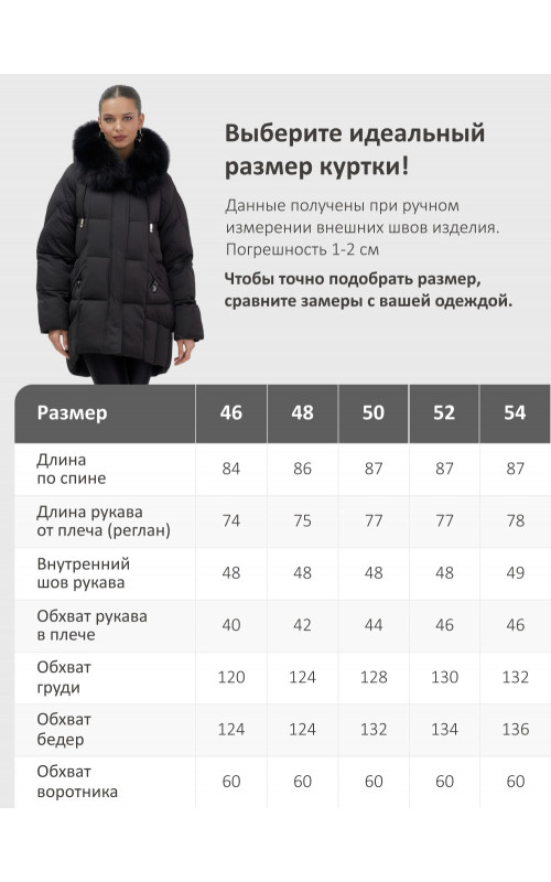 Пуховик женский зимний с мехом и капюшоном, чёрный.