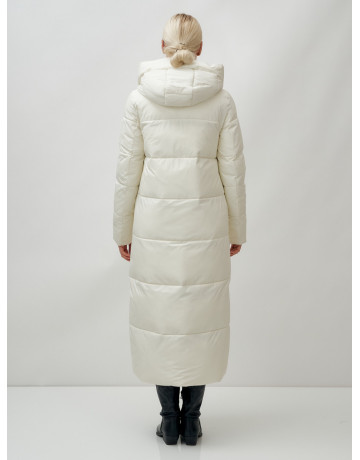 Длинный зимний пуховик с капюшоном для женщин