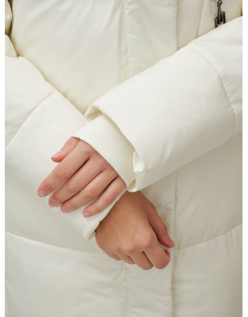 Длинный зимний пуховик с капюшоном для женщин