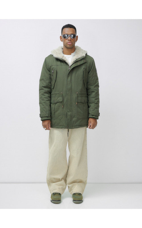 Мужская зимняя парка с капюшоном для активного отдыха.