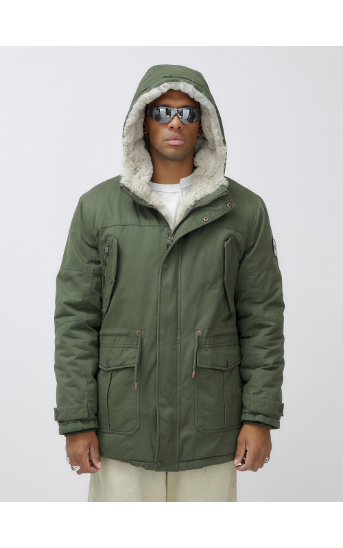 Мужская зимняя парка с капюшоном для активного отдыха.