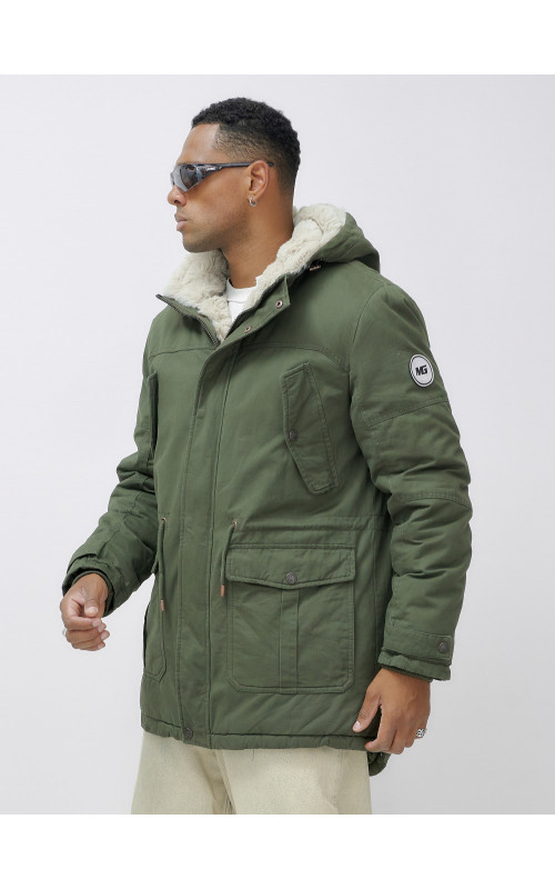 Мужская зимняя парка с капюшоном для активного отдыха.