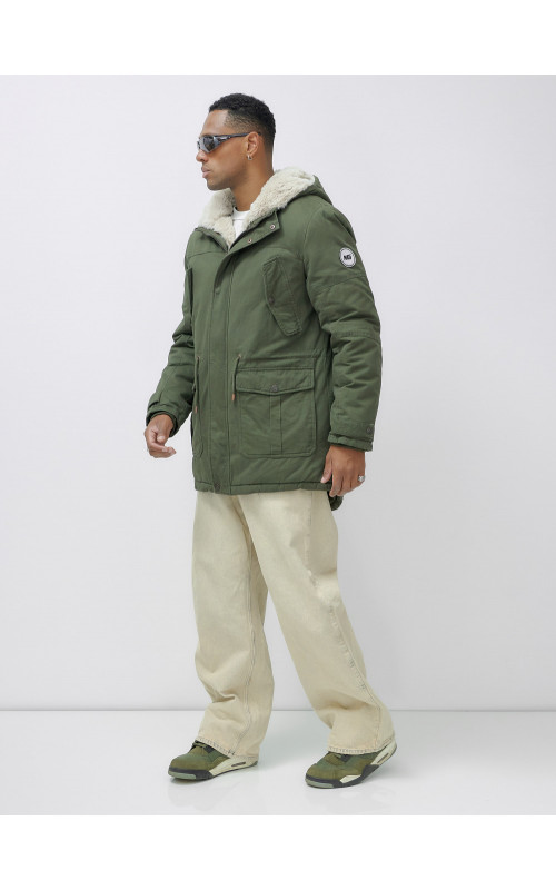 Мужская зимняя парка с капюшоном для активного отдыха.