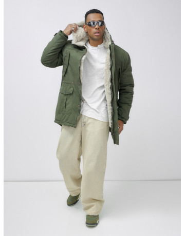 Мужская зимняя парка с капюшоном для активного отдыха.