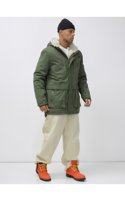 Зимняя мужская парка с капюшоном для активного отдыха.