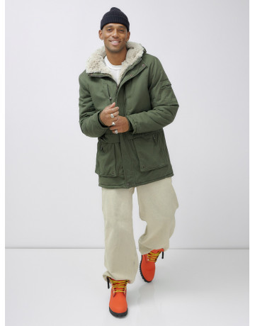 Зимняя мужская парка с капюшоном для активного отдыха.