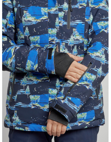 Женская горнолыжная куртка: тёмно-синий принт