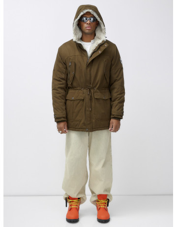 Мужская зимняя парка с меховым капюшоном для активного отдыха.